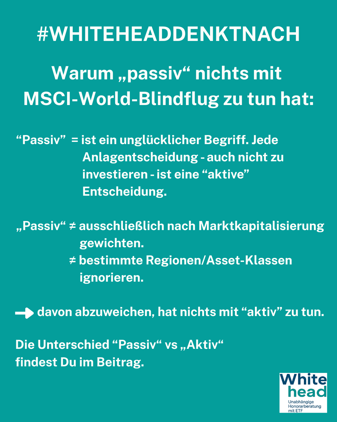 Erklärung passives Investieren